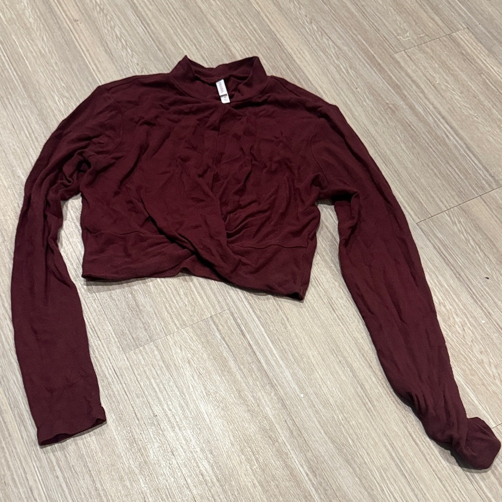 xhilaration Burgundy Women's crop Top size M